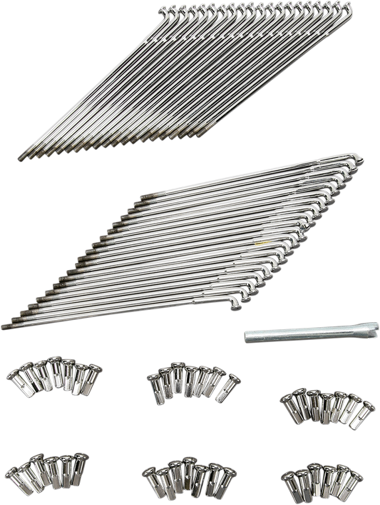 Chrome spoke set for 8-inch rims by Drag Specialties, featuring polished metal spokes with a sleek design.