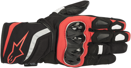 Black and red ALPINESTARS T-SP W Drystar® motorcycle gloves in 3XL, featuring protective knuckles and adjustable wrist straps.