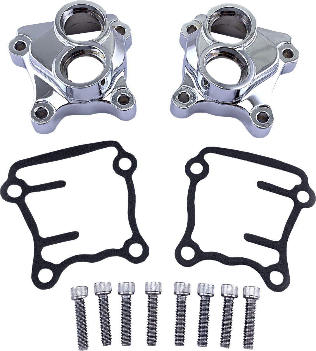 Chrome Lifter Cover for Twin Cam motorcycles by DRAG SPECIALTIES, with a polished chrome finish and detailed design.