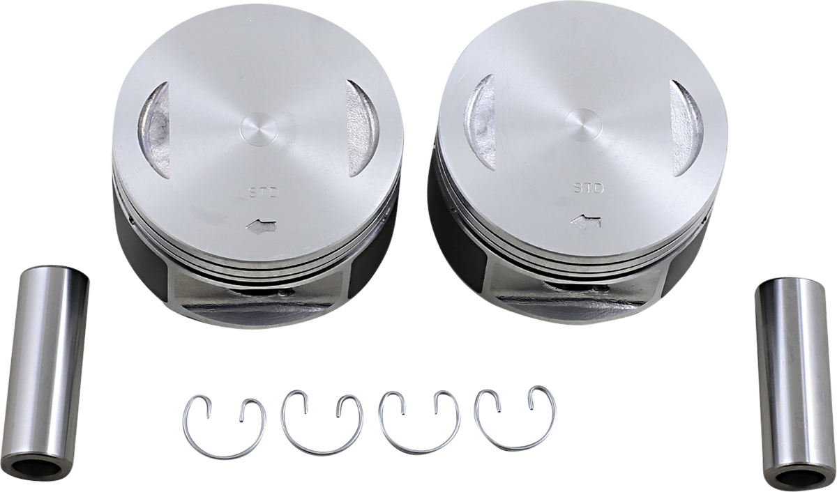 DRAG SPECIALTIES piston kit with 3.750-inch standard size for 88-inch Twin Cam motorcycle engines, includes pistons and components.