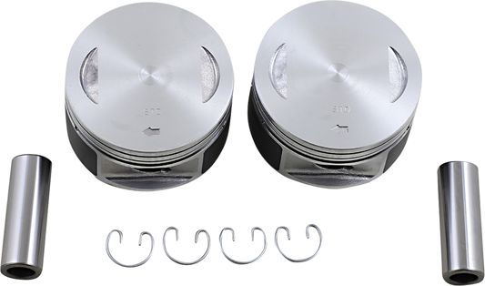 DRAG SPECIALTIES piston kit with 3.750-inch standard size for 88-inch Twin Cam motorcycle engines, includes pistons and components.
