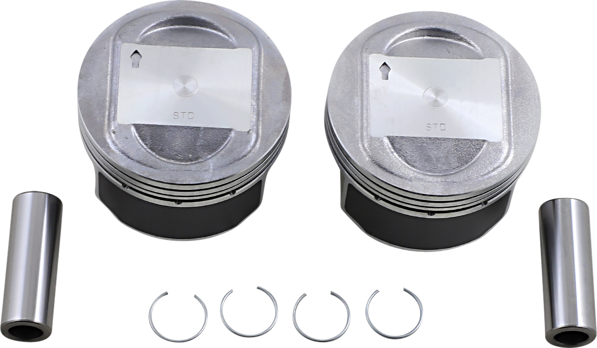 DRAG SPECIALTIES Big Bore Piston for Twin Cam engines, part number 22661-99A-STD, showing the piston with detailed machining