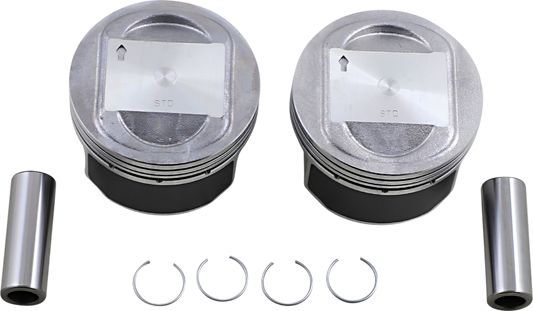 DRAG SPECIALTIES Big Bore Piston for Twin Cam engines, part number 22661-99A-STD, showing the piston with detailed machining