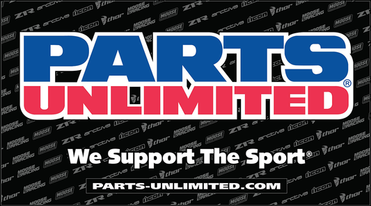 Parts Unlimited floor mat, 24x40 inches, durable rubber motorcycle accessory with textured surface for grip and protection.