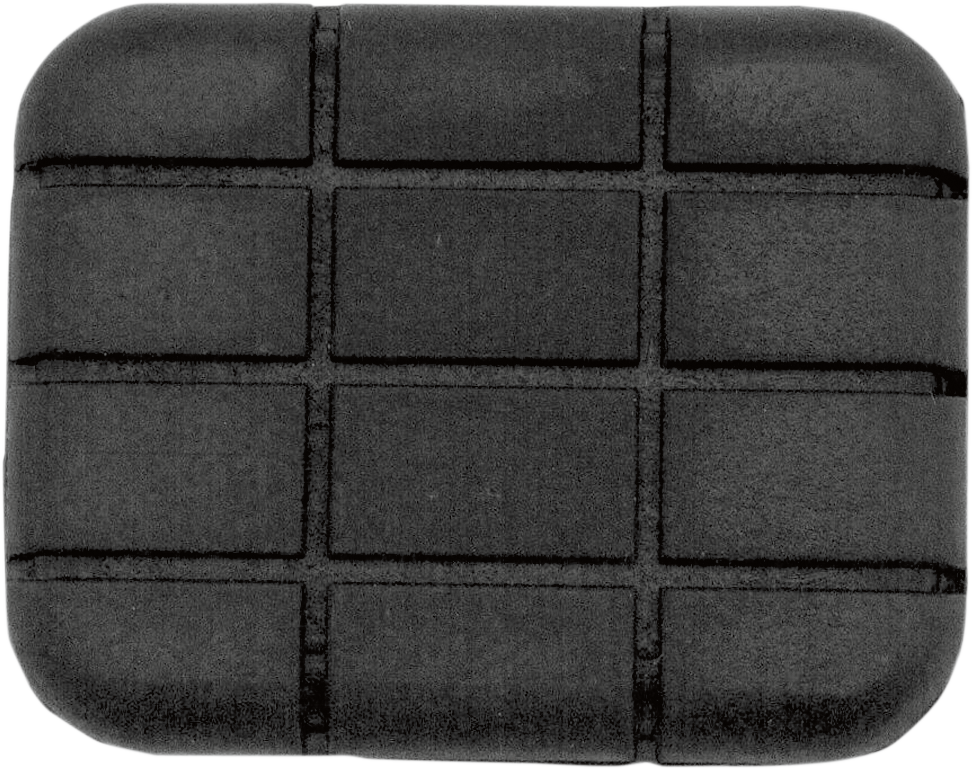 Black rubber brake pedal pad by DRAG SPECIALTIES, designed as a replacement part for motorcycle brake pedals.