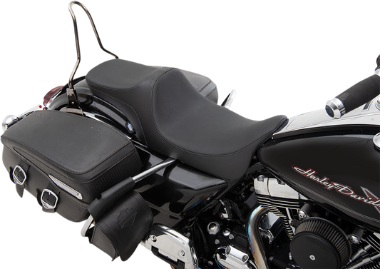 Harley-Davidson FL Predator III 2-up seat by Drag Specialties with smooth finish, designed for models 2008-2023