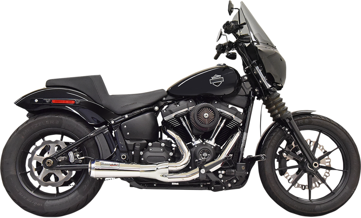 Chrome BASSANI XHAUST 2:1 Short Exhaust system, showcasing polished metal finish and compact design.