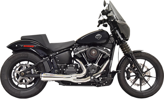 Chrome BASSANI XHAUST 2:1 Short Exhaust system, showcasing polished metal finish and compact design.