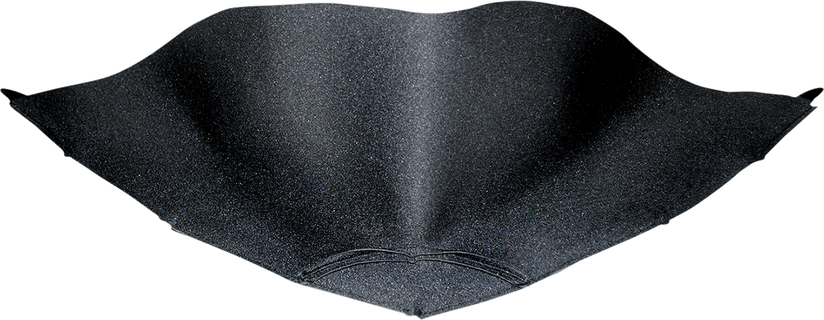 Black Z1R Range Neck Curtain for Z1R Range helmets, shown attached to helmet in close-up image.