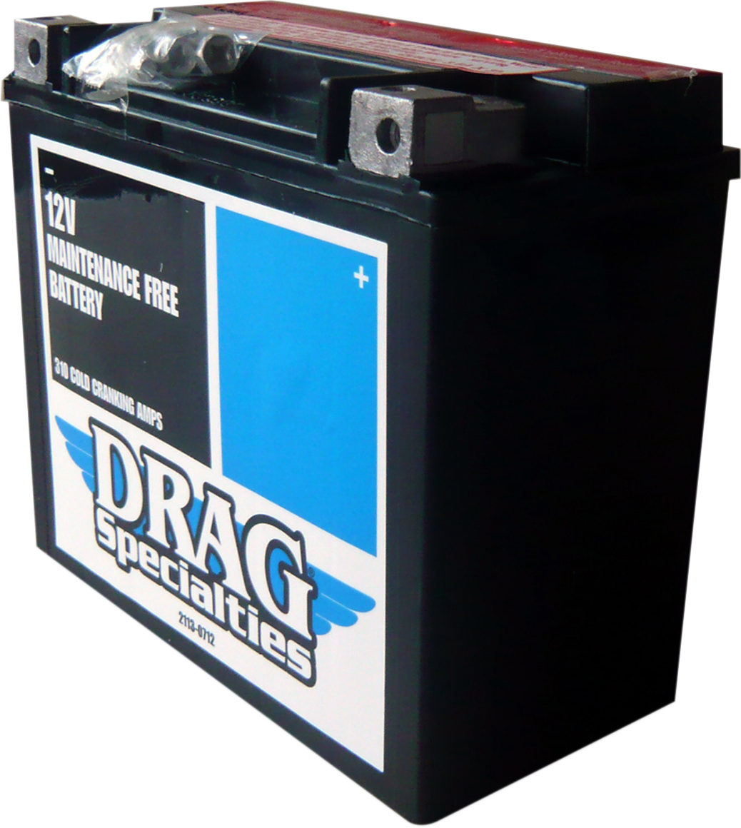 DRAG SPECIALTIES YTX20HLBSFT CTX20HL-BS FT motorcycle battery for high-performance engines, shown in black with terminals