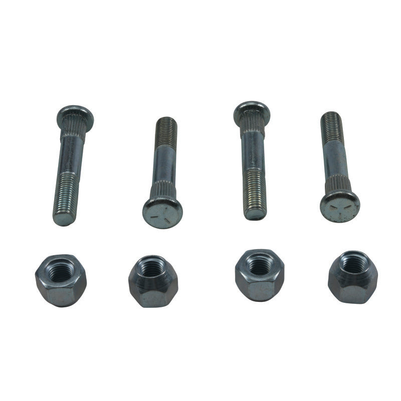QuadBoss Polaris Scrambler 850 front wheel stud and nut kit with part number 608262, showing metal wheel hardware components.