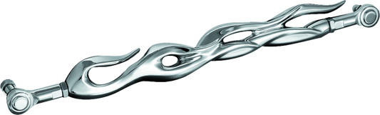 Kuryakyn Flame Shift Linkage Chrome Part 1072 for Harley Davidson 2008-2009 motorcycle, showing shiny chrome shift linkage component