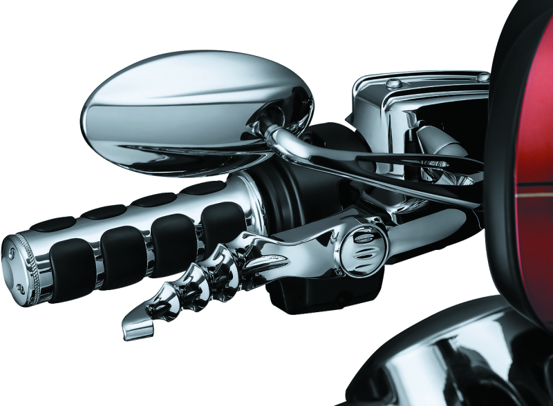 Kuryakyn Zombie Lever Set for Harley-Davidson Touring 2017-2018, chrome finish, motorcycle handlebar levers with zombie design details