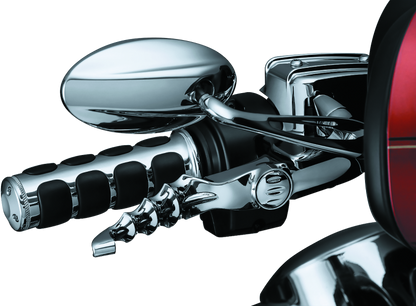 Kuryakyn Zombie Lever Set for Harley-Davidson Touring 2017-2018, chrome finish, motorcycle handlebar levers with zombie design details