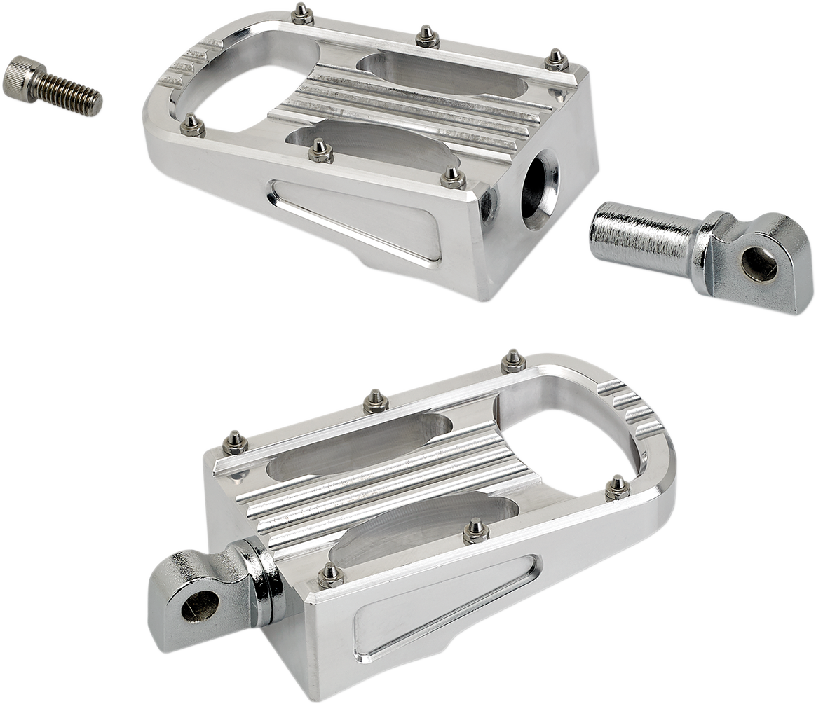 Polished BILTWELL Punisher footpeg for motorcycle, XL size, with detailed metal body and rugged design by Bill's Exhausts.
