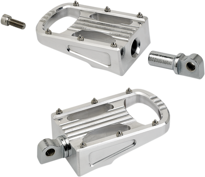 Polished BILTWELL Punisher footpeg for motorcycle, XL size, with detailed metal body and rugged design by Bill's Exhausts.