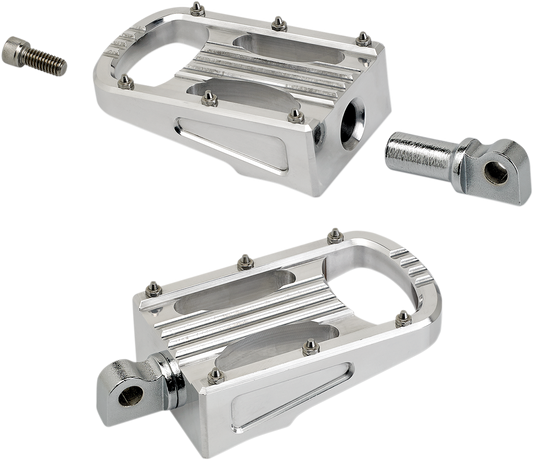 Polished BILTWELL Punisher footpeg for motorcycle, XL size, with detailed metal body and rugged design by Bill's Exhausts.