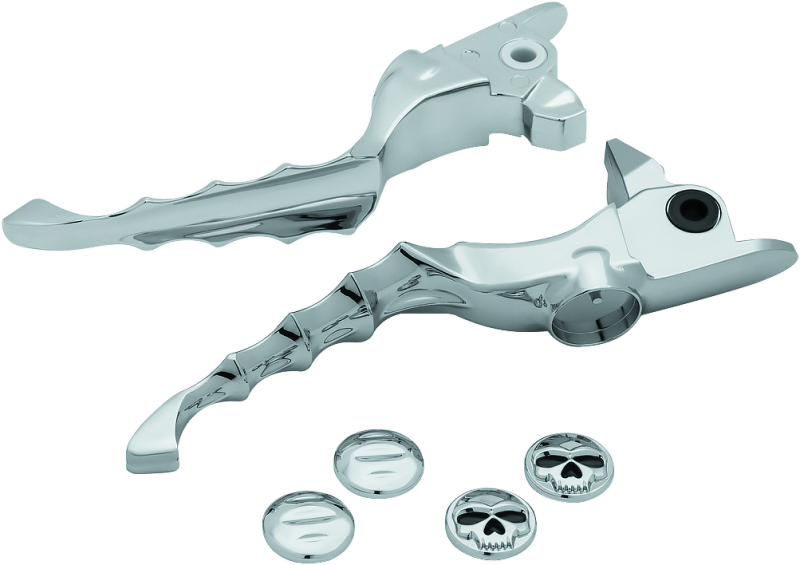 Kuryakyn Zombie lever set for Harley-Davidson Touring 2017-2018, chrome finish, motorcycle brake and clutch levers.