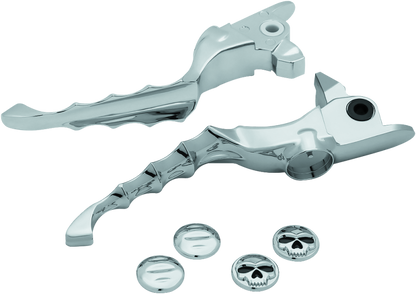 Kuryakyn Zombie lever set for Harley-Davidson Touring 2017-2018, chrome finish, motorcycle brake and clutch levers.