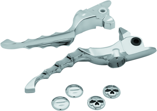 Kuryakyn Zombie lever set for Harley-Davidson Touring 2017-2018, chrome finish, motorcycle brake and clutch levers.