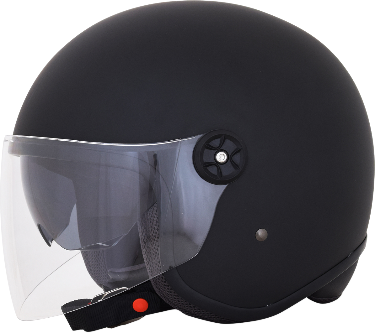 Matte black AFX FX-143 helmet in XS size with a sleek design, featuring a smooth finish and aerodynamic shape.