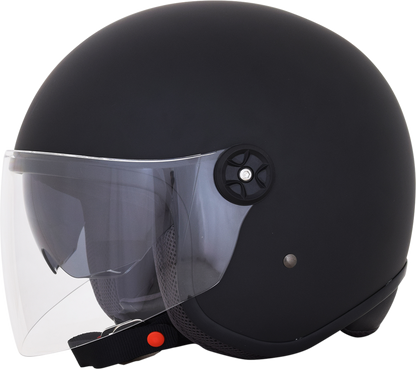 Matte black AFX FX-143 helmet in XS size with a sleek design, featuring a smooth finish and aerodynamic shape.