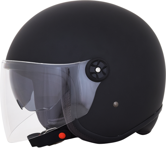 Matte black AFX FX-143 helmet in XS size with a sleek design, featuring a smooth finish and aerodynamic shape.