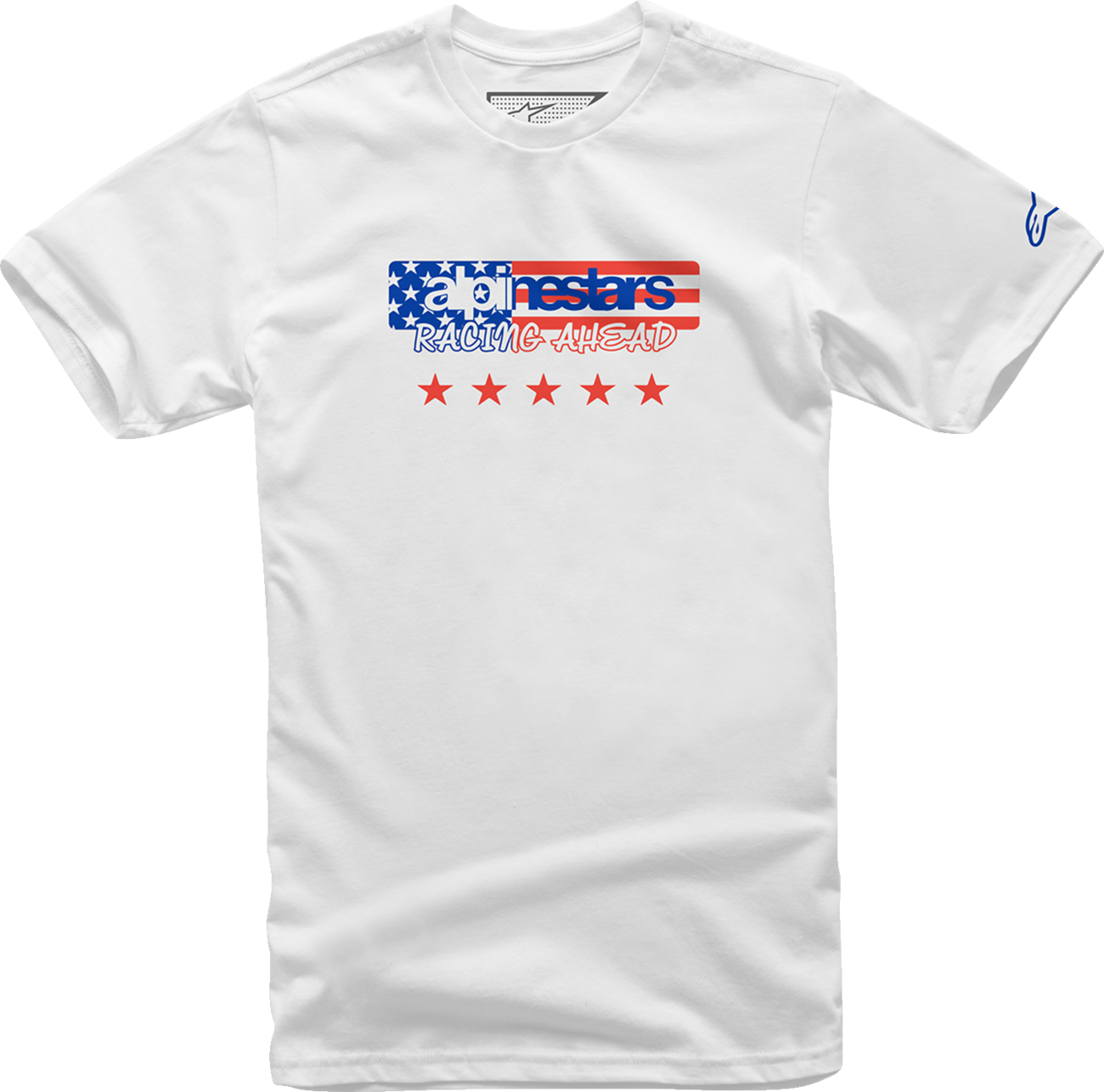 White Bill's Exhausts ALPINESTARS USA Again T-Shirt in large size, featuring the brand logo on the front.