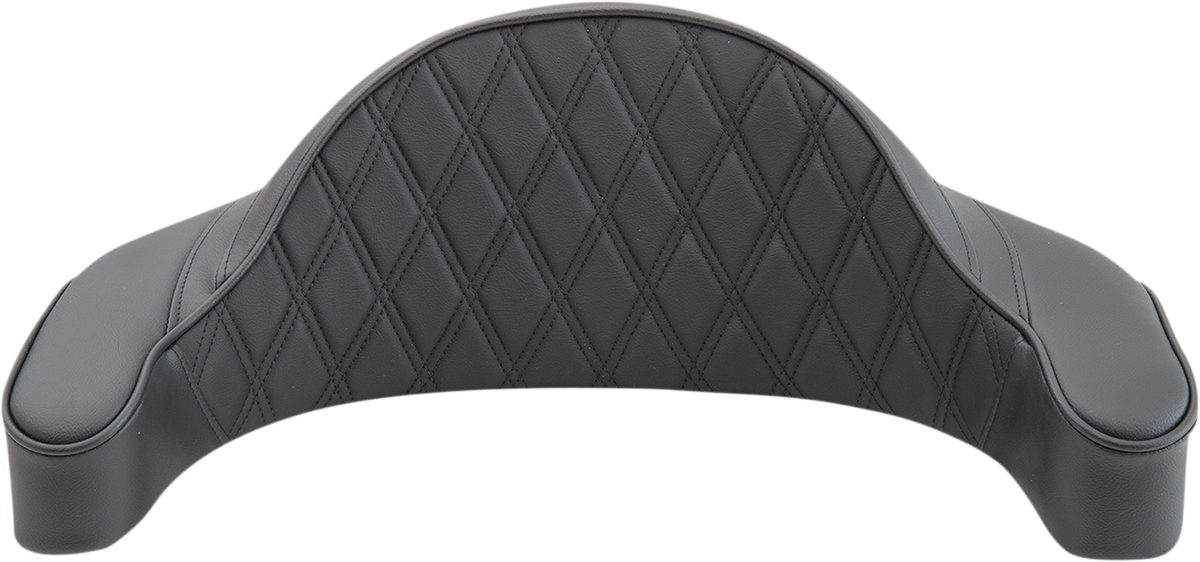 Drag Specialties King-Pak seat pad for Harley-Davidson Road King, black double diamond thread, 1994-2013 motorcycle comfort accessory.