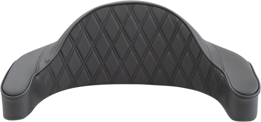 Drag Specialties King-Pak seat pad for Harley-Davidson Road King, black double diamond thread, 1994-2013 motorcycle comfort accessory.