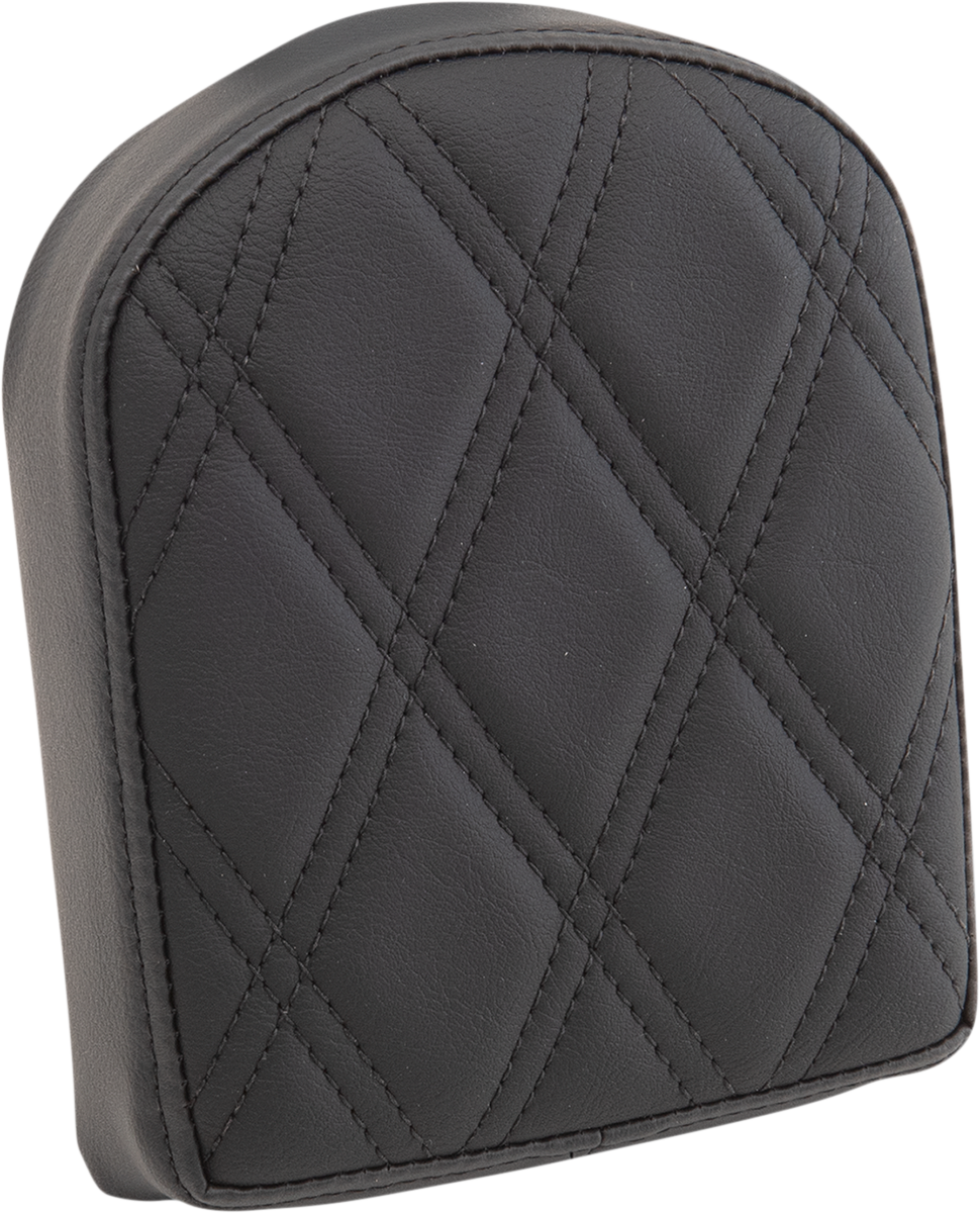 Black Drag Specialties Seats Double Diamond Sissy Bar Pad on Harley-Davidson sissy bar with 9/16 x 2-inch size