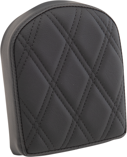 Black Drag Specialties Seats Double Diamond Sissy Bar Pad on Harley-Davidson sissy bar with 9/16 x 2-inch size