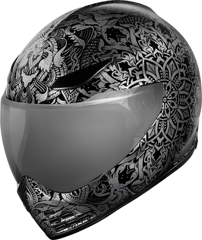 Black ICON Domain™ Gravitas helmet in large size, featuring sleek helmet design and matte finish.