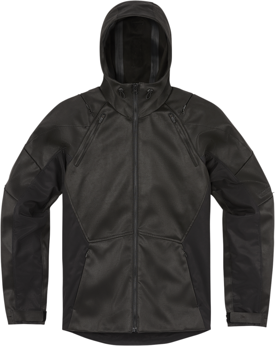 Black ICON Synthhawk jacket in 3XL by Bill's Exhausts, featuring a sleek design and durable fabric.