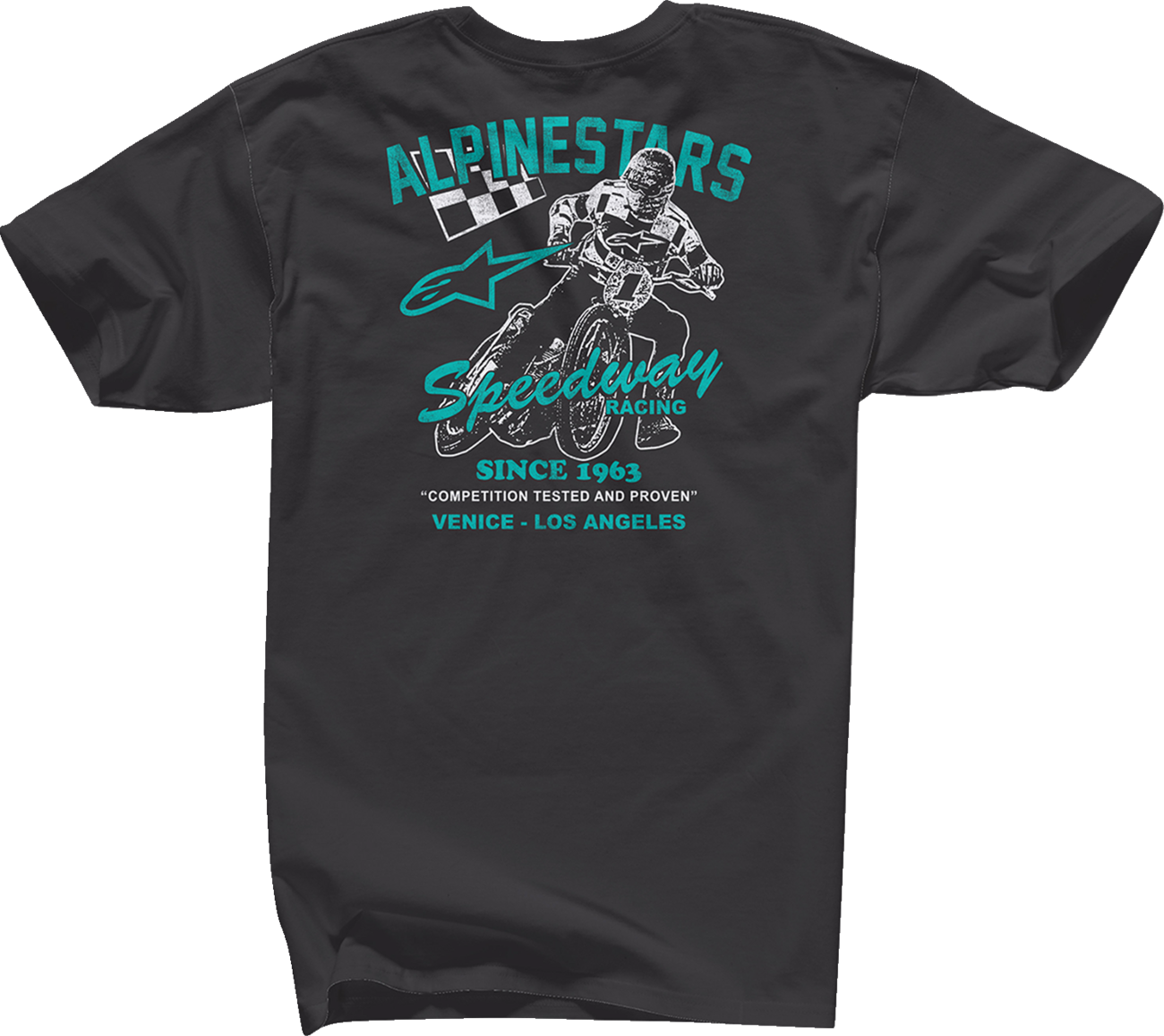 Black Alpinestars Speedway T-Shirt in 2XL, featuring the Alpinestars logo and racing-inspired design.