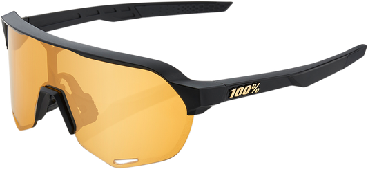 100% S2 Sunglasses - Black - Gold 60006-00003 - Howling Moto