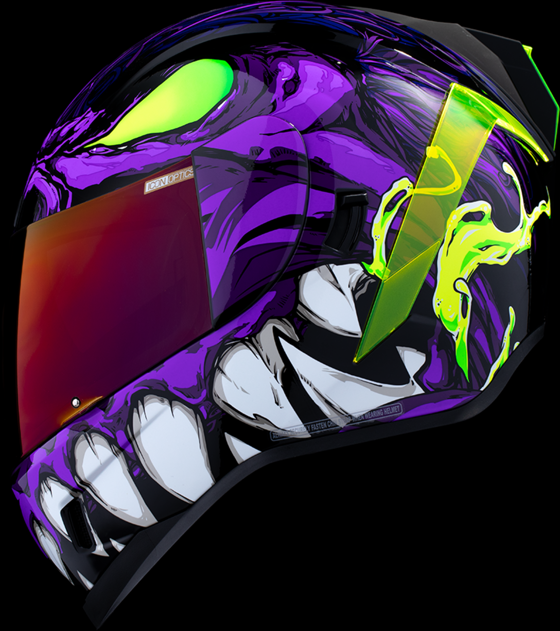 Bill's Exhausts ICON Airform™ helmet in purple, MIPS® safety system, size 3XL, featuring a sleek helmet design for motorcyclists.