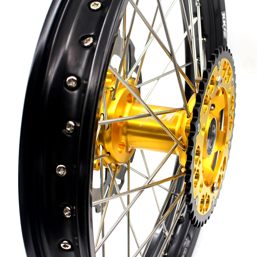 KKE 21 & 19 Wheels for Suzuki RMZ250 2007 RMZ450 2005-2024 Gold&Black - Howling Moto