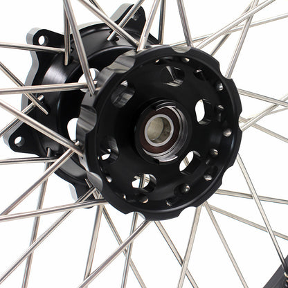 KKE 2.5*19 & 4.25*17 Cush Drive Supermoto Wheels for SUZUKI Dr650se 1996-2021 Black