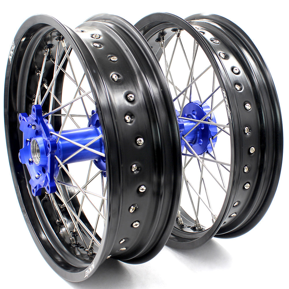 KKE 17Inch KX250F KX450F 2006-2021 For KAWASAKI Supermoto Alloy Wheels Rim Blue - Howling Moto