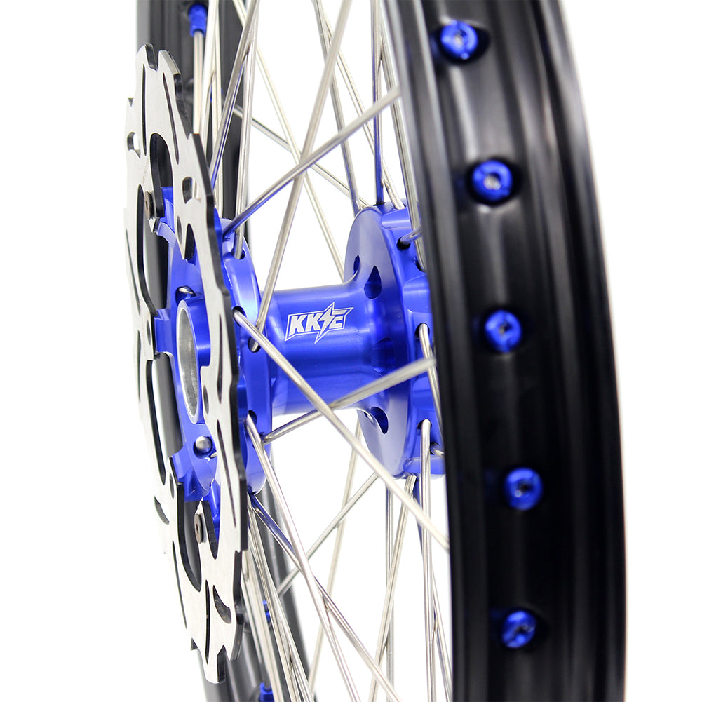 KKE 21 18 Rims for Yamaha WR250F 2001-2016 WR450F 2003-2015 Blue Nipple 250mm/245mm - Howling Moto