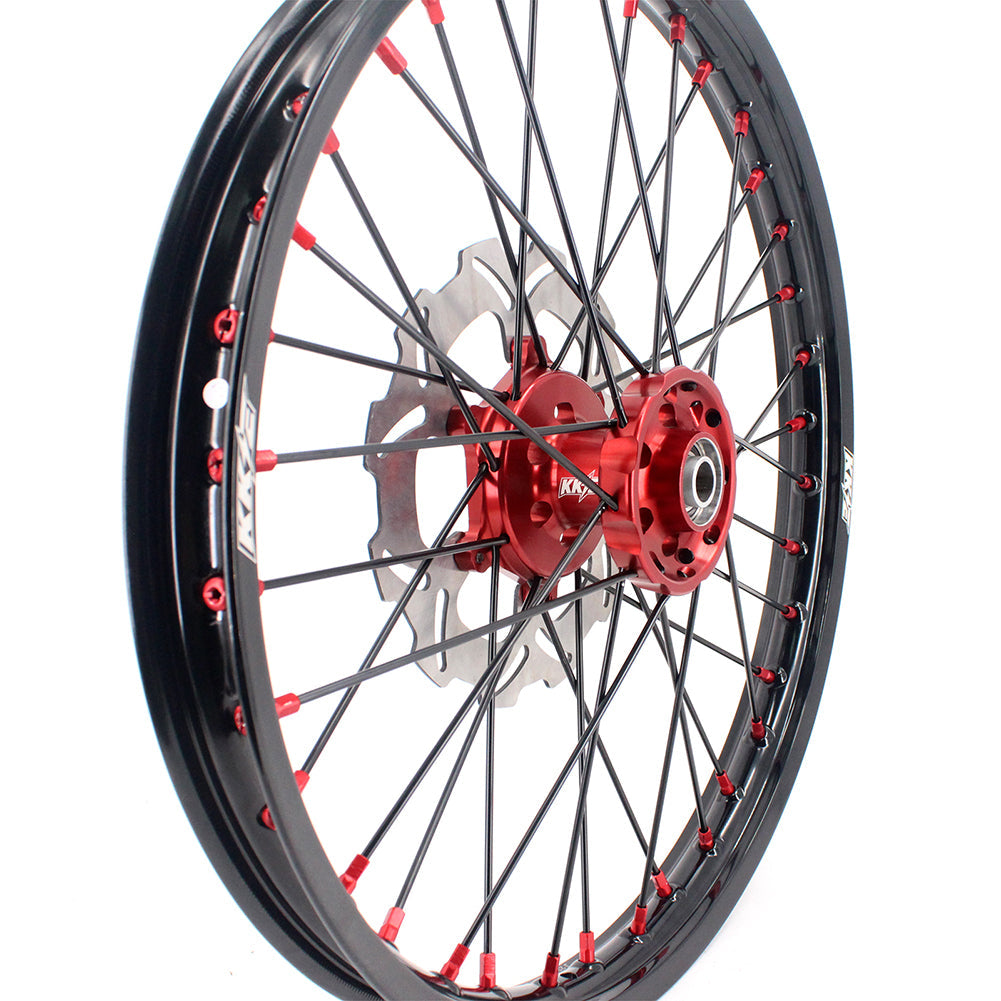 KKE 21 & 19 MX Rims for Suzuki RMZ250 2007-2024 RMZ450 2005-2024 Black Spokes - Howling Moto