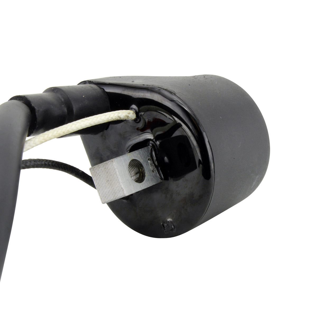 RM STATOR external ignition coil with spark plug cap, motorcycle part RMS060-105986, shown on engine component.