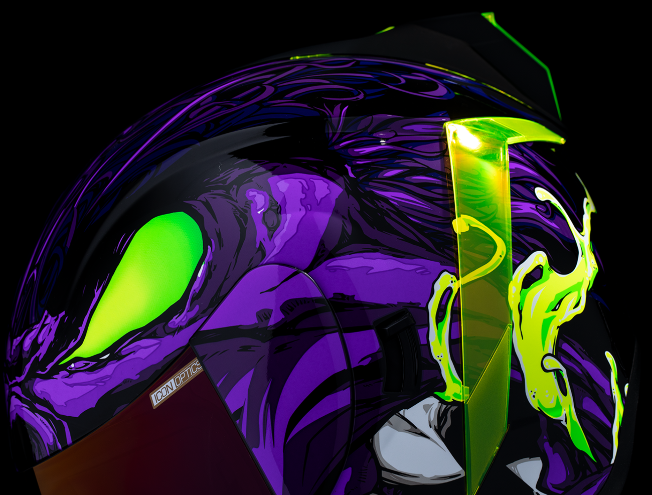 Purple ICON Airform™ helmet in XS size with MIPS® protection, featuring a sleek design and ventilation for motorcyclists.