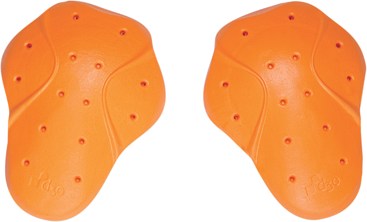 ICON D3O T5 Evo shoulder guards for left and right, lightweight protective motorcycle armor with impact-absorbing D3O technology.