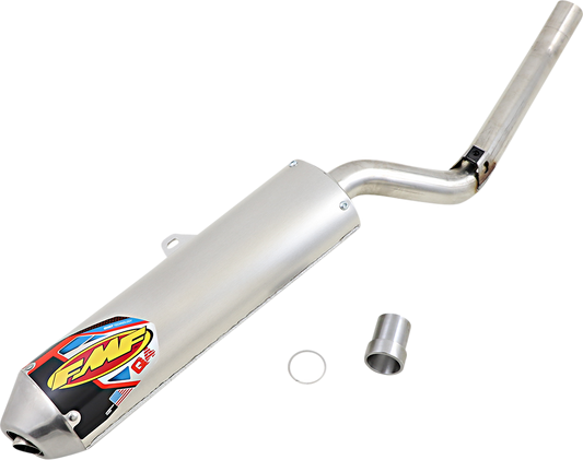 FMF Q4 muffler, high-performance off-road exhaust system with durable construction and enhanced sound quality, shown in image.