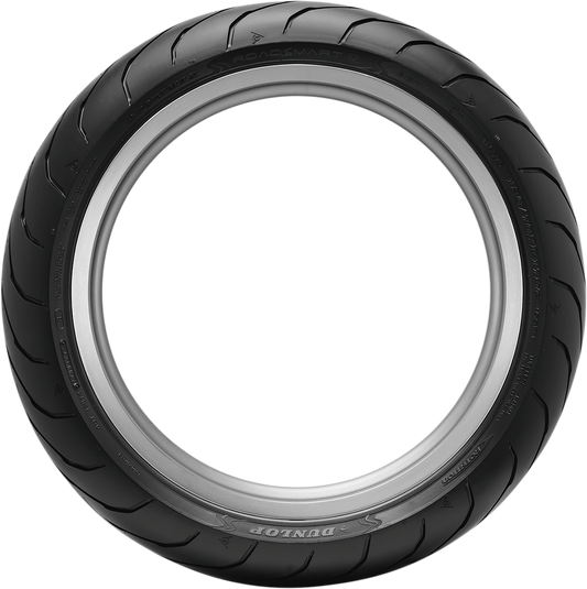 DUNLOP Sportmax Roadsmart IV front motorcycle tire 120/70ZR18 with tread pattern, sidewall details, and branding visible.
