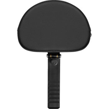 Black SADDLEMEN Backrest for XL motorcycles with plain design and black stitching, compatible with 2004-2022 models.