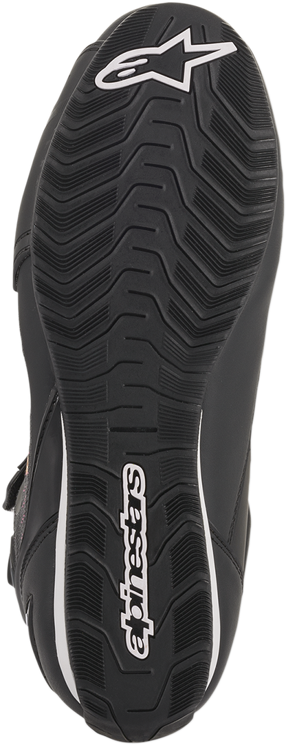 Alpinestars Stella Faster-3 Rideknit shoes in black, yellow, and pink with US 11.5 size, featuring a lightweight, sporty design.