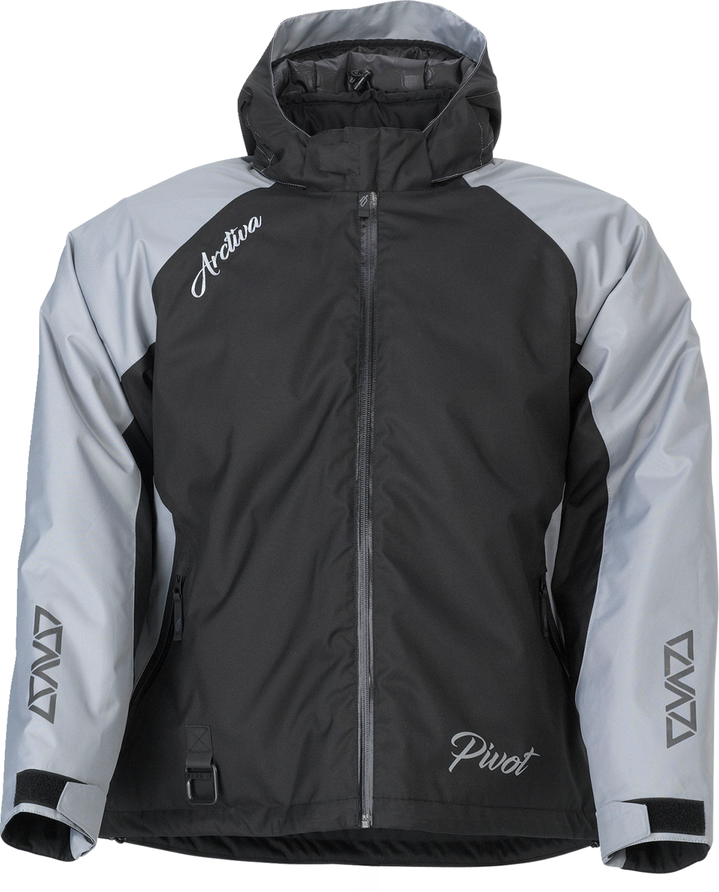 Gray ARCTIVA Women's Pivot 5 Hooded Jacket, large size, with front zipper and hood, stylish and functional outerwear.